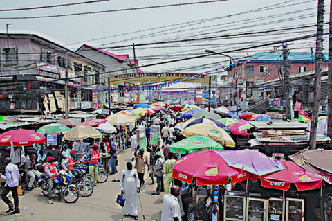 Computer Village, in Ikeja, Lagos.