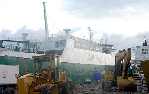 M.V Gumel the ship suspected to be carrying Toxic waste at the Tincan Island Port Lagos. Photo: Nwankpa Chijioke