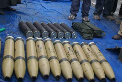 Rockets seized by the Nigerian SSS at the Apapa Wharf in Lagos.(Photo courtesy of Diran Oshe).