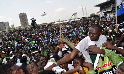 Another view of party supporters.