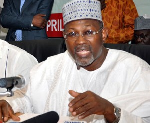 INEC Chairman Prof Attahiru Jega during the nationwide broadcast announcing the postponement of the N/Assembly elections, Saturday, in Abuja. 