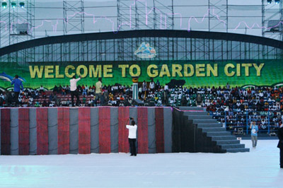 Garden City Games .... The stage of the opening ceremony for the 17th National Sports Festival in Port Harcourt yesterday. Photo: Henry Unini