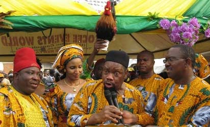 The Great Ikemba, Victor Umeh, Peter Obi with Bianca during APGA Campaign for Peter Obi.