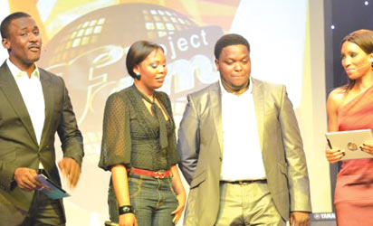 The two evictees, Velma and Isaac flanked by Adoral Oleh (right) and Joseph Benjamin (left)