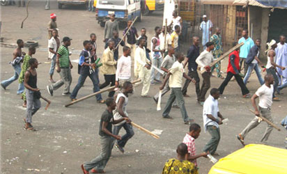 Protesting NURTW members in Lagos.