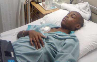 ...Mr Uwaegbulam on his sick bed