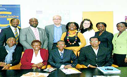 Toyin in Brussels, Belguim with other leaders.