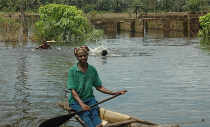 Flooded part of Oguta