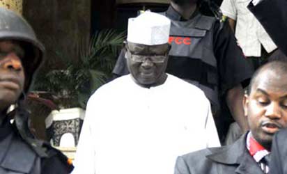 Pension Scam— Former Director of Pension, Police Affairs Ministry, John Yakubu Yusufu heading to Kuje Prison over N300 million scam, yesterday. I
