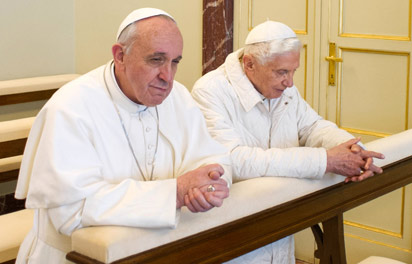 Pope Francis and his predicessor