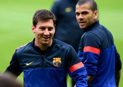 Barca players in training...