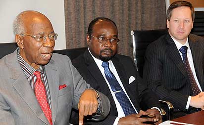 *L-R: Emeritus Professor of Medicine, University of Ibadan, and Chairman, Pfizer Cardiovascular Scientific Advisory Board, Professor Oladipo Akinkugbe; with the guest speaker and Professor of Medicine/Chief of the Division of Endocrinology, Diabetes and Metabolism, University of Tennessee Health Service Centre, Memphis, USA, Professor Samuel Dagogo Jack and Country Manager, Pfizer Nigeria and East Africa, Mr. Carl Engleman, at the 6th Cardiovascular Summit held last week at the Intercontinental Hotel, Victoria Island, Lagos.