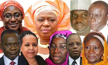 Top: Zainab Kuchi, Erelu Olusula Obada, Buka Tijani, and Ita Bassey Ewah Below: Olugbenga Ashiru, Ama Peppel, Ruquyatu Rufai, Shamshudeen Usman and Hadiza Mailafia