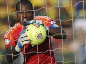 Nigeria's Super Eagle goalkeeper Vincent Enyeama catches the ball during a World Cup 2014 qualifier football match against Ethiopia on October 13, 2013 in Addis Ababas. AFP PHOTO
