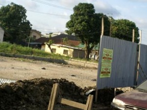 *The demolished stalls and open space