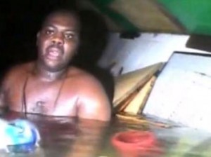 *Okene just before his rescue