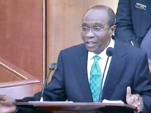 Mr Godwin Emefiele answering questions during his screening by the Senate for Central Bank Governorship in Abuja on Wednesday