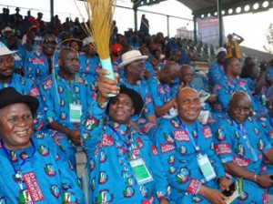 APC National Convention: River State Governor , Rotim Amechi and his delegate at the Convention . Photo by Gbemiga Olamikan.