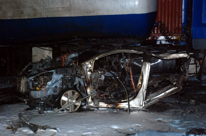 The scene of the blast at Apapa.