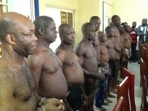 The arrested Biafra Zionists Federation, BZF, members on parade.