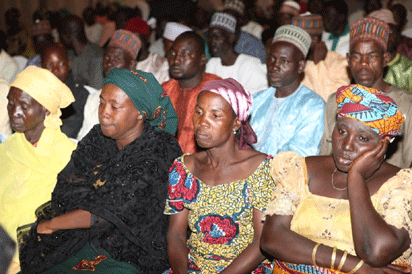 Parents of abducted Chibok girls during a meeting with President Jonathan at State House