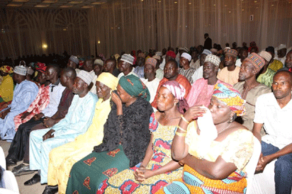 Parents of abducted Chibok girls during a meeting with President Jonathan at State House