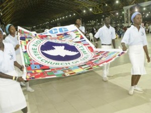 Colour parade by the children during the welcome service at the 62nd Annual Convention of RCCG.