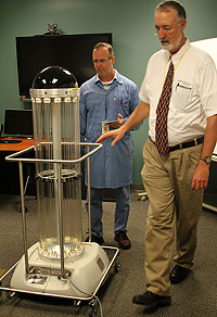 • TRU-D SmartUVC ultraviolet disinfection device on display