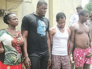 •The female robbery suspect and her gang