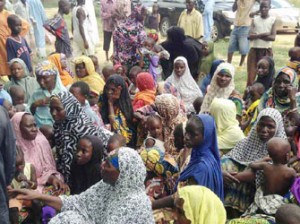 DISPLACED—Some Internally Displaced Persons (Idps) during the visit of Gov Kashim Shettima of Borno State to their camp in Maiduguri, weekend. Photo: NAN.