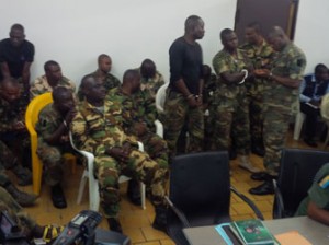 File: The soldiers during a court martial
