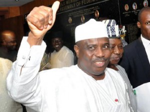 DEcamped—Speaker Tambuwal after decamping to APC, yesterday.