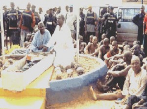 •The suspected Chief Priests and worshippers arrested in 2004 with recovered human skulls