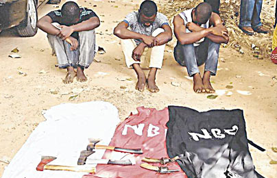 *The suspects with arms allegedly recovered from them