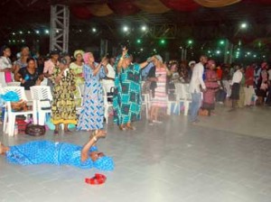 Worshippers praising God during the Praise and Worship on the 2nd day of the RCCG 2014 Holy Ghost Congress