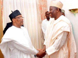 PRESIDENT GOODLUCK JONATHAN WITH FORMER PRESIDENT IBRAHIM BABANGIDA, DURING JONATHAN'S VISIT TO MINNA ON SATURDAY (27/12/14