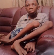 • David Chibuzo, down with cerebral palsy.