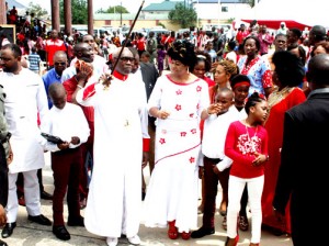 Pastor Ayo Oritsejafor and his wife, Pastor (Mrs.) Helen Oritsejafor arriving for the Valentine Day celebration on February 14.