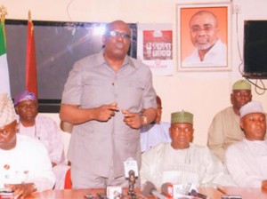 •APC senators addressing a press conference