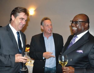 Mark Loxley, Southern Sun Ikoyi Hotel’s GM with some guests at a cocktail in the hotel.