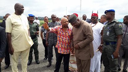 Governor Ifeanyi Ugwuanyi of Enugu State, on Tuesday, August 23, 2016, led   other eminent dignitaries of the state to the ceremony marking the landing of the   first international cargo aircraft at Akanu Ibiam International Airport, Enugu,   courtesy of the Ethiopian Airlines.