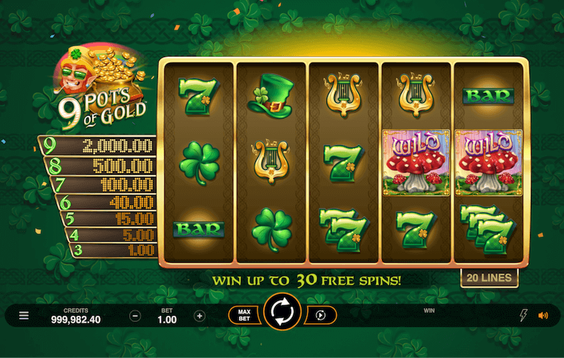 9 Pots of Gold webpage