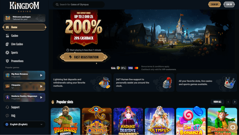 Kingdomcasino.io webpage