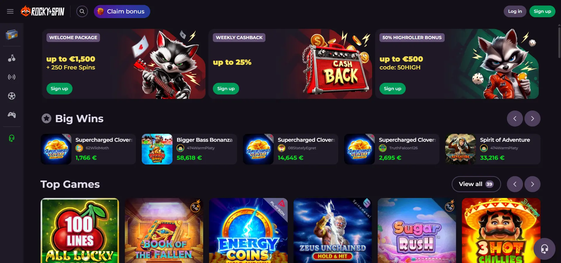 Rocky Spin Casino ohne Limit