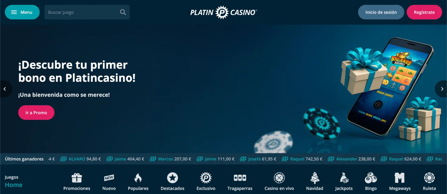 Lobby de Platincasino