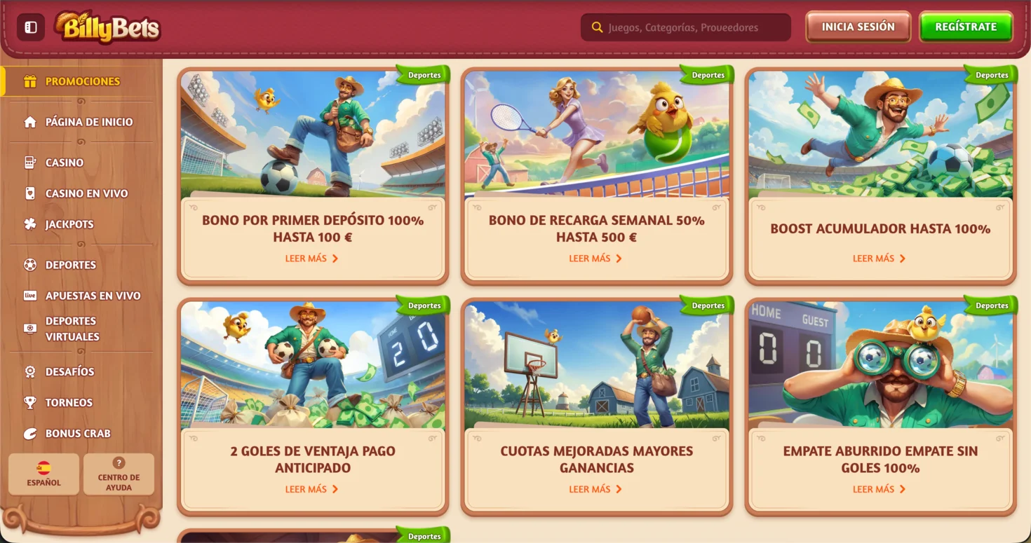 Bonos deportivos de BillyBets