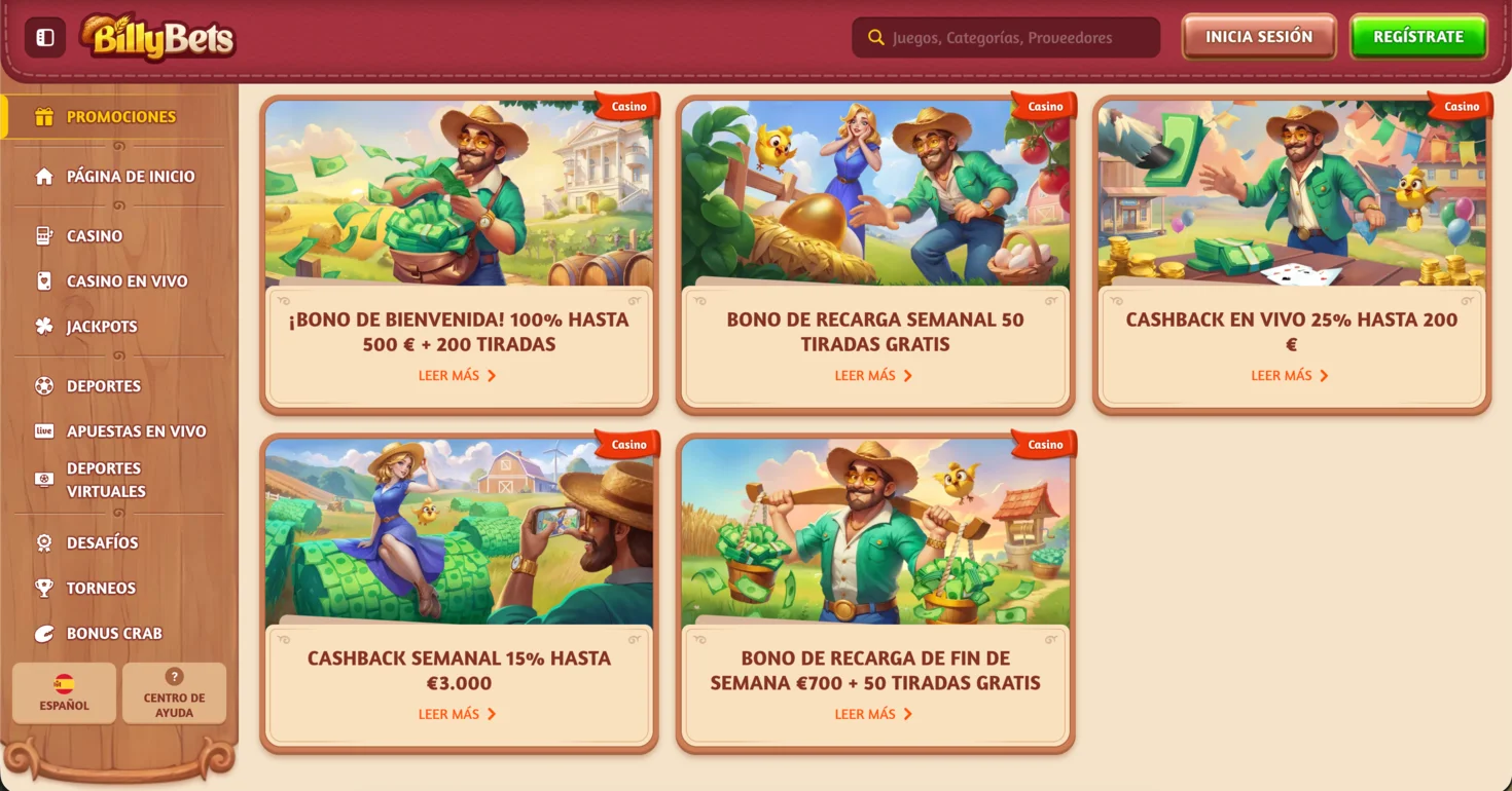 Bonos del casino BillyBets