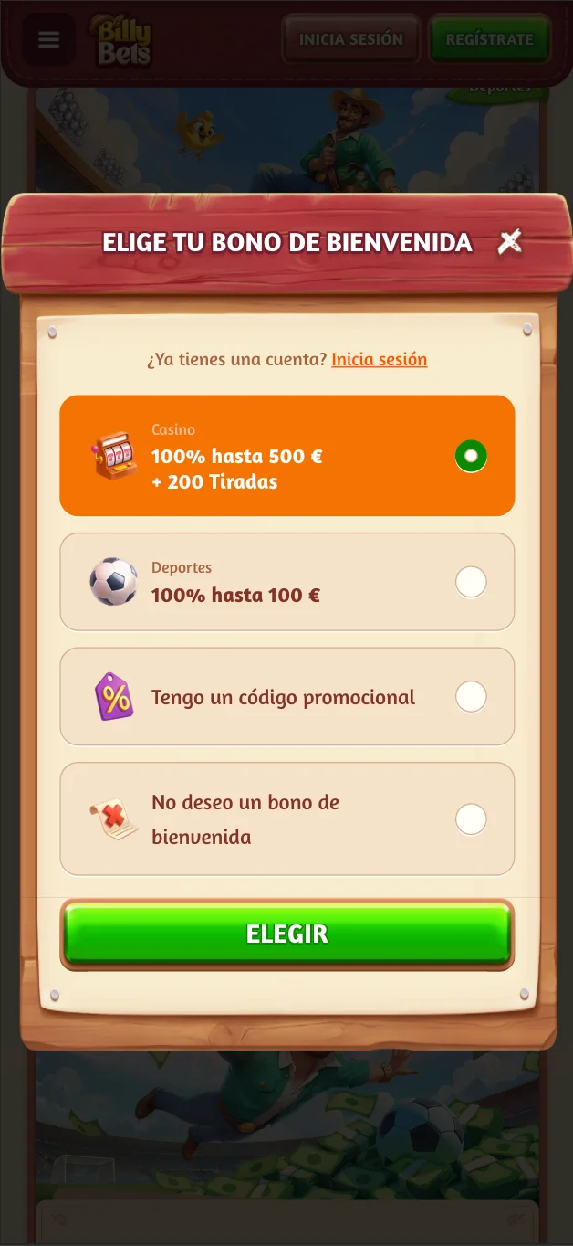 Registro en BillyBets