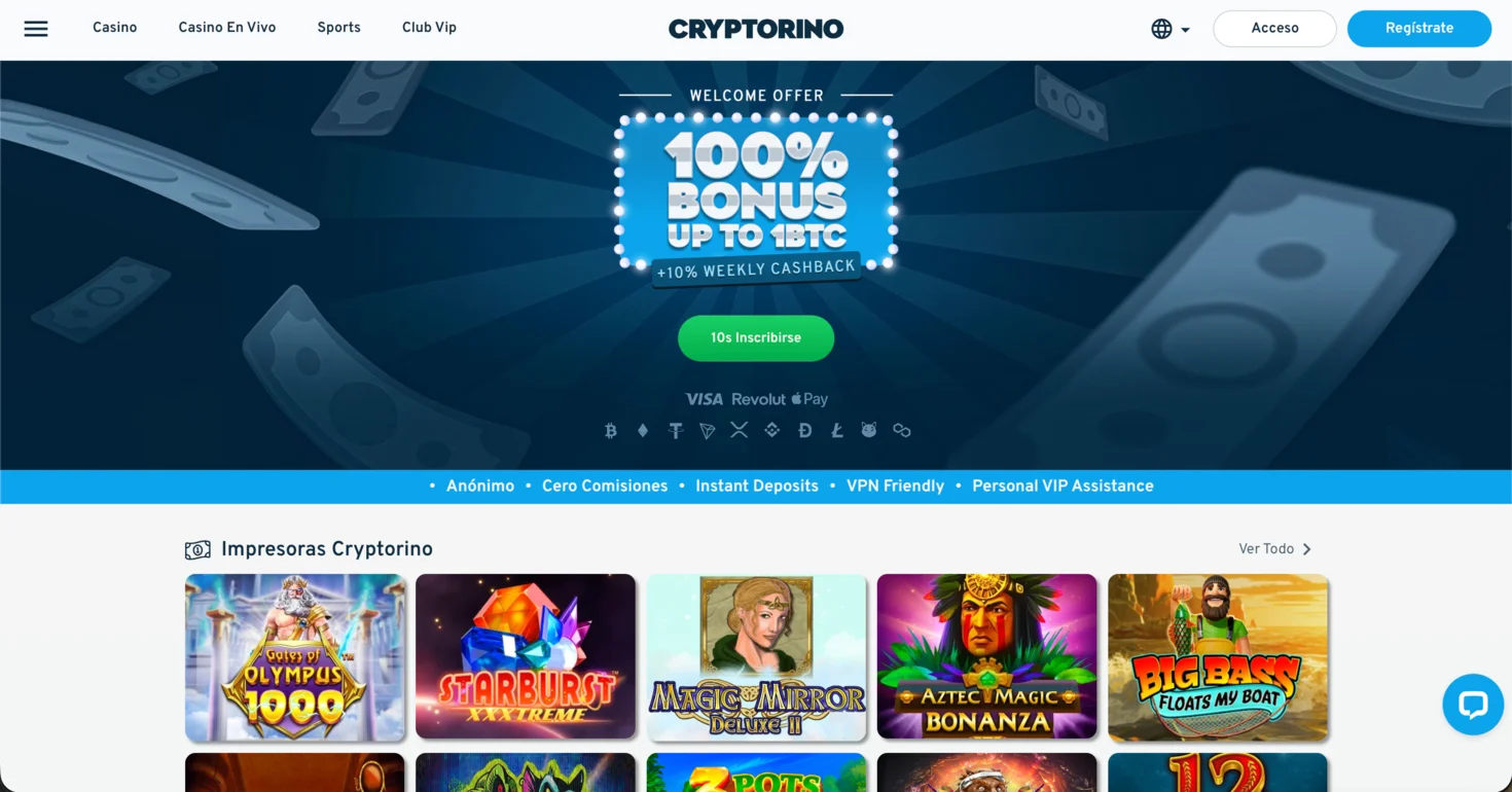Cryptorino casino sin verificación