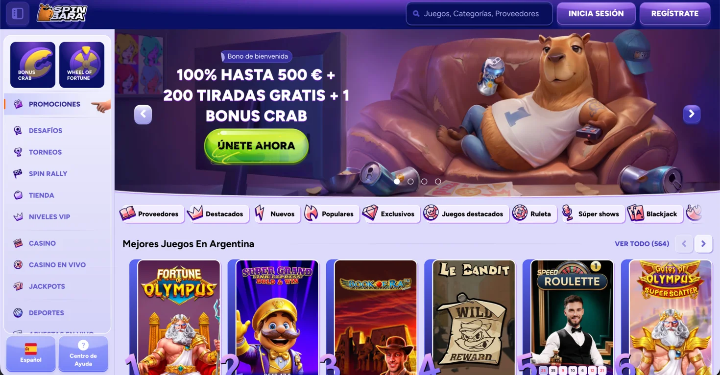 Spinbara mejor casino online que paga